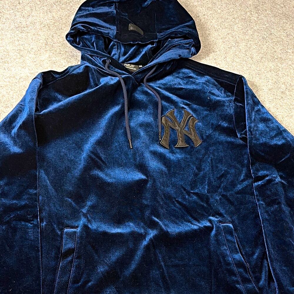 Official MLB Korea Ny Yankees Blue Velour Hoodie M k fashion streetwear
